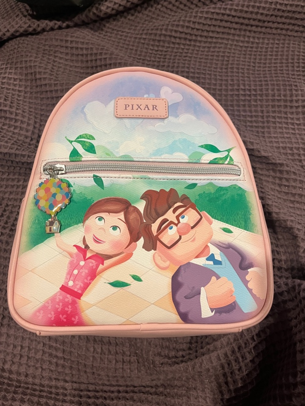 Pixar Up Couples Carl and Ellie Mini Backpack - Pastel Pink loungefly